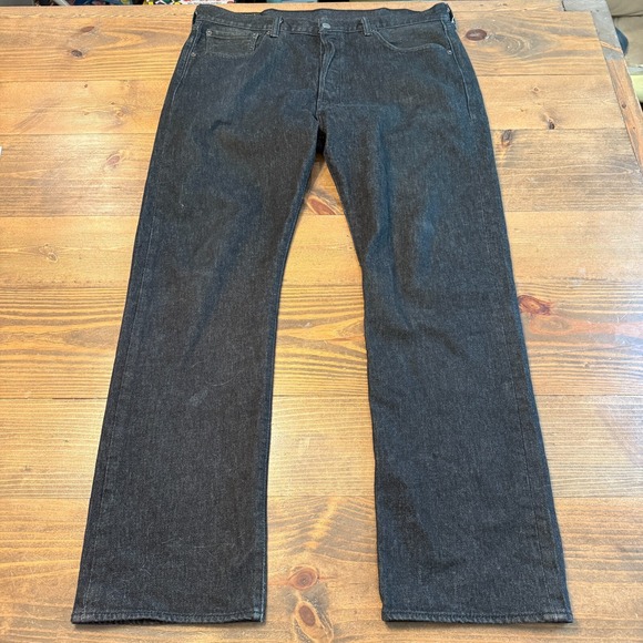 Levis 501 Original Fit Jeans Mens 38x32 Black 100%‎ Cotton Button Fly - Picture 1 of 8